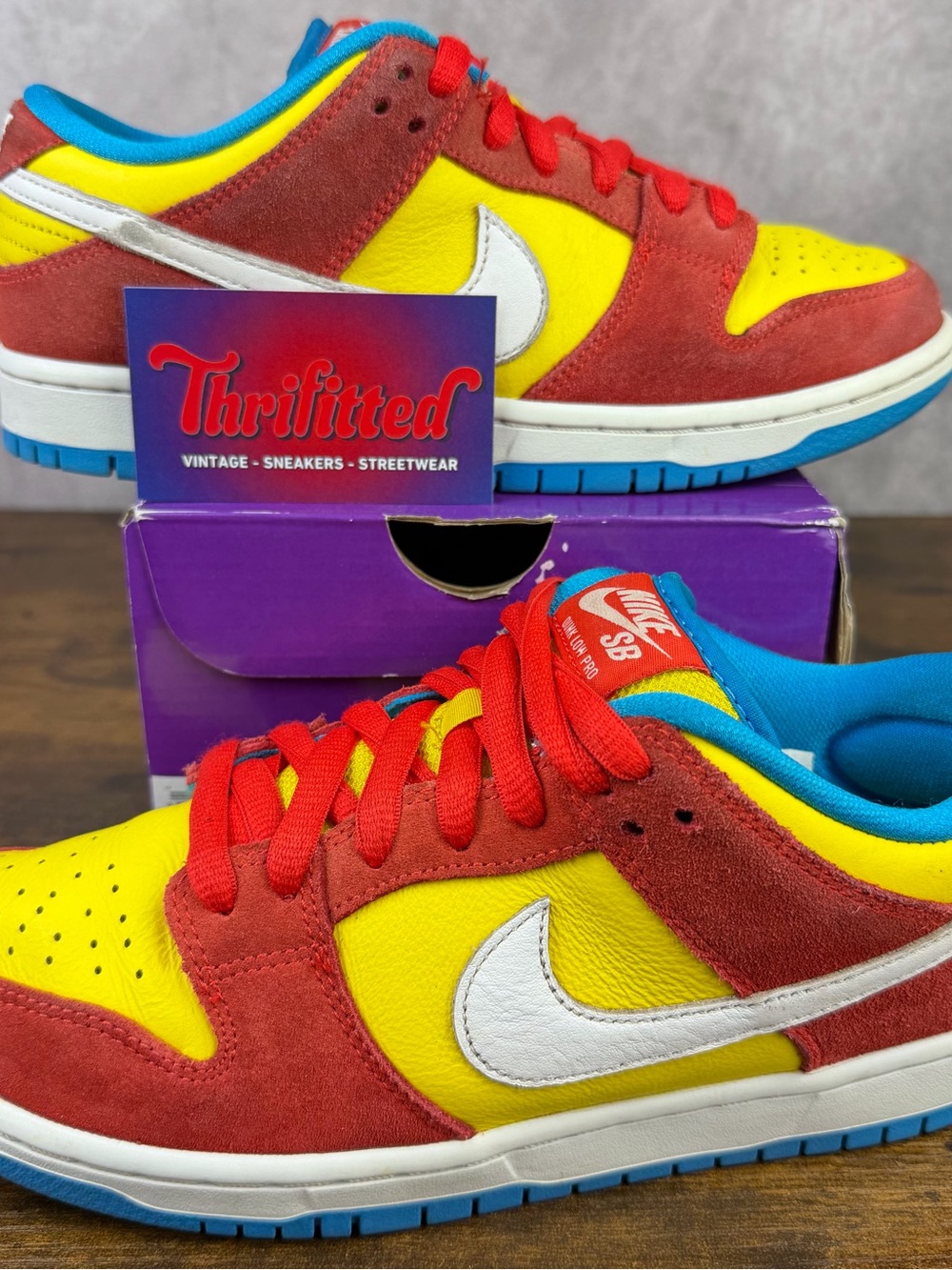 Nike SB Dunk Low Pro Bart Simpson Size 7 BQ6817-602 Men’s Skater Shoes OG Rare